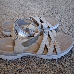 Taupe Sketchers sandals